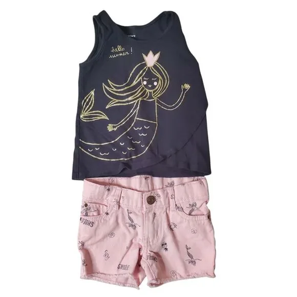 Toddler Girl 2T 5 Piece Matching Outfits & Top Spring Summer Clothing Bundle - Picture 4 of 10